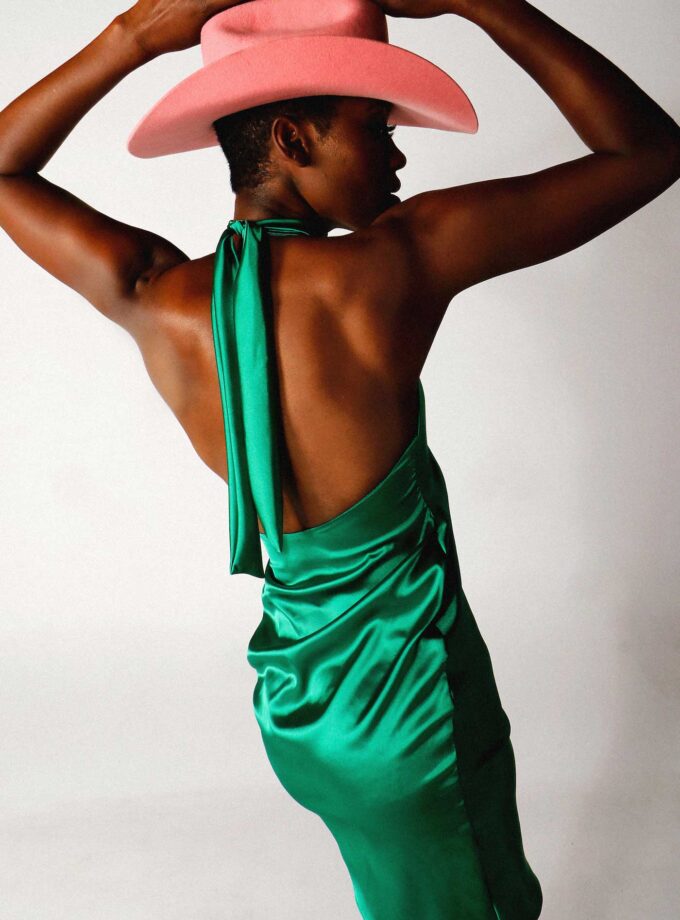 Halterneck dress corto
