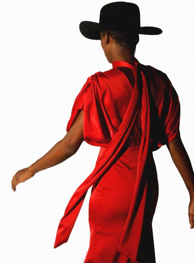 Crepe Dress Red
