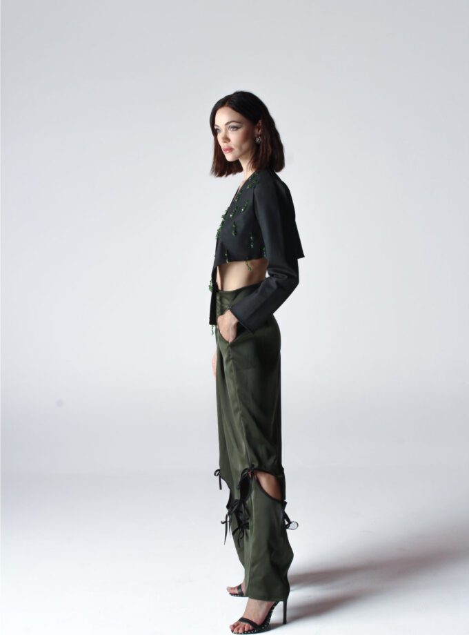 Cut Out Satin Pants