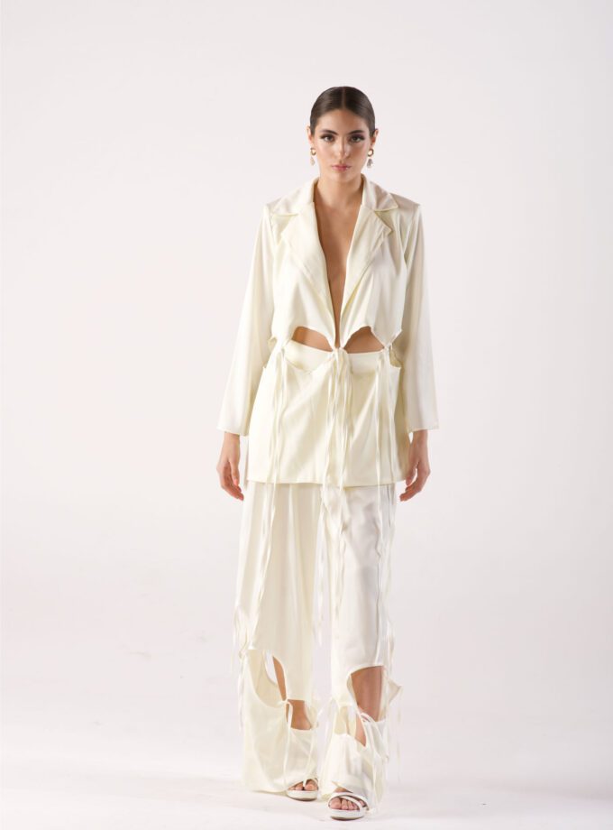 Cut out suit blanco