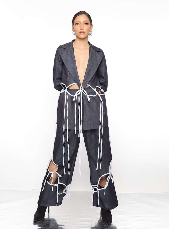 Denim Cut Out Suit