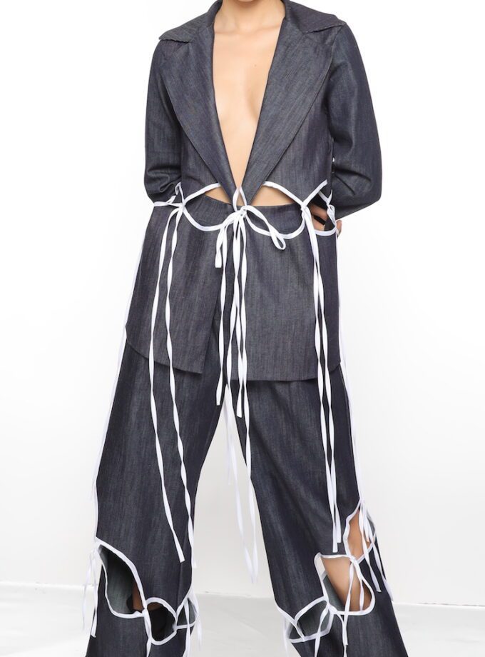 Denim Cut Out Suit